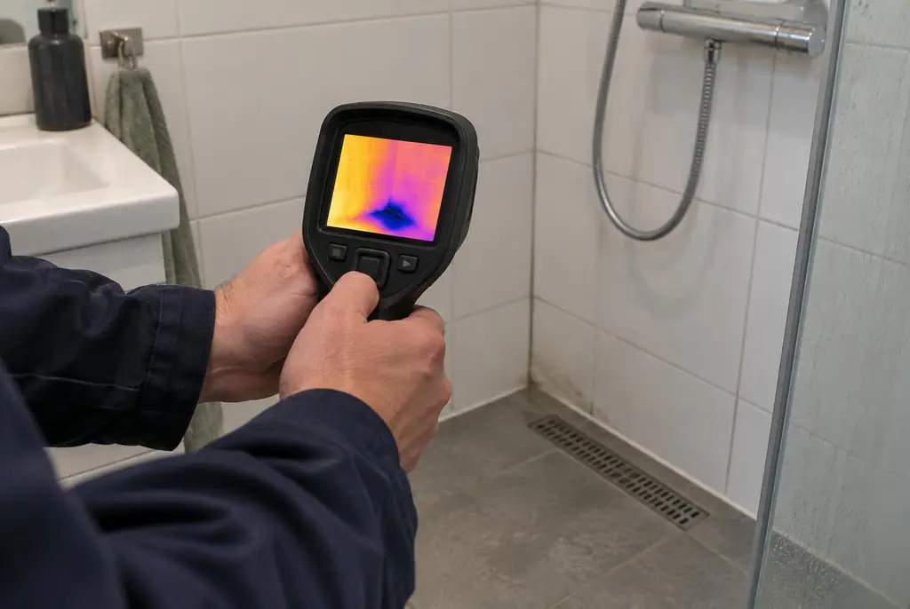 Lekdetectie Monnickendam – lekdetectiespecialist met warmtebeeldcamera in een badkamer